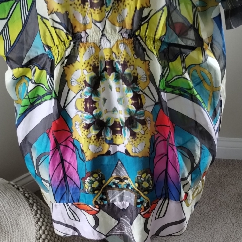 Johnny Was Blue and Yellow Patterned Tunic - Picture 8 of 14